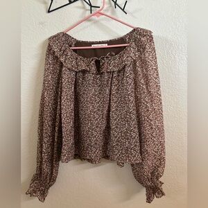 Abercrombie and Fitch Brown Floral Blouse